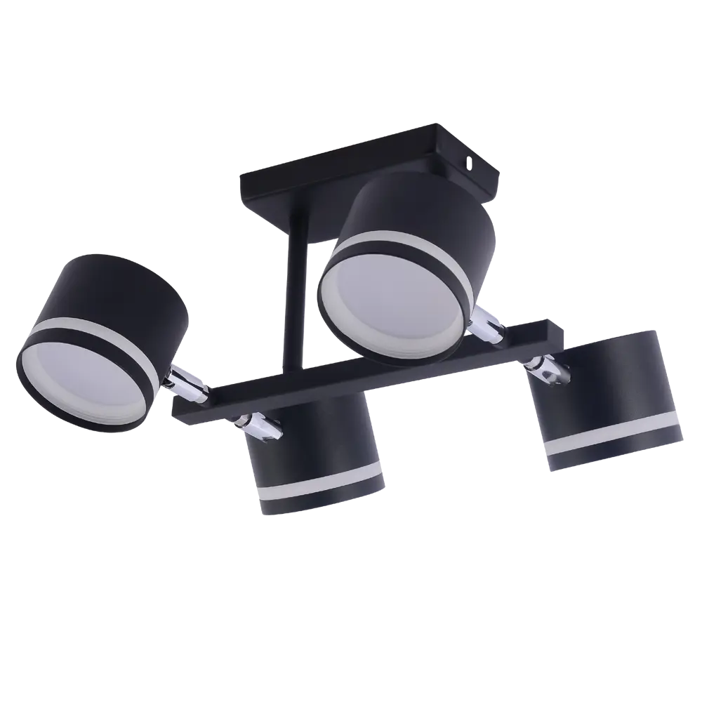 Люстра на штанге Talco 4 лампы 10 м² цвет черный SCHAFFNER STLM-2015693 - Вид №2