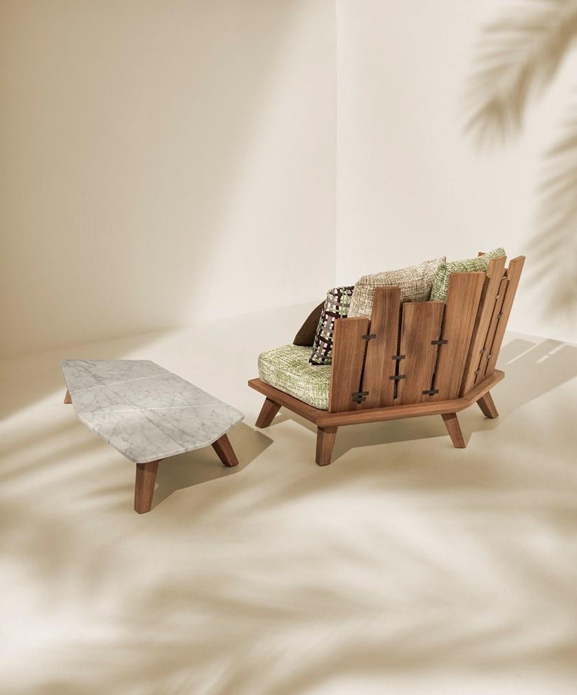 Ethimo Садовый журнальный столик из мрамора Rafael sun-id-1417036 - Вид №4