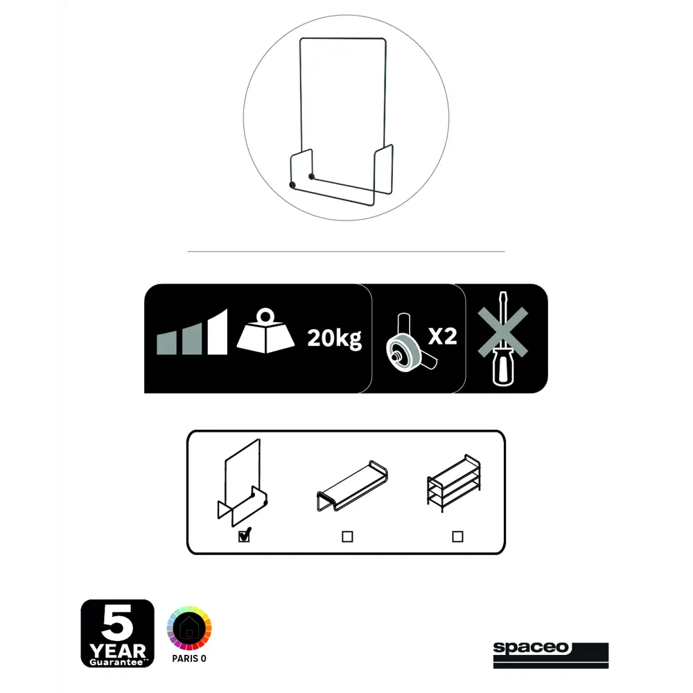 Вешалка напольная Spaceo 100x160x40 см металл цвет графит 82761891 STLM-2059630 - Вид №2