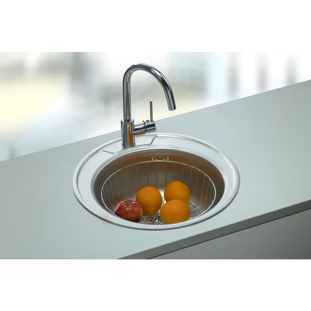 Ukinox Frant — круглая врезная мойка для кухни 50×50 см 86163908 STLM-0066633 - Вид №3