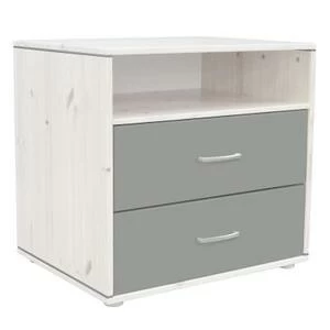 Комод Flexa Classiс storage с 2 выдвижными ящиками и 1 полкой, белый/искусственно состаренный/серый
