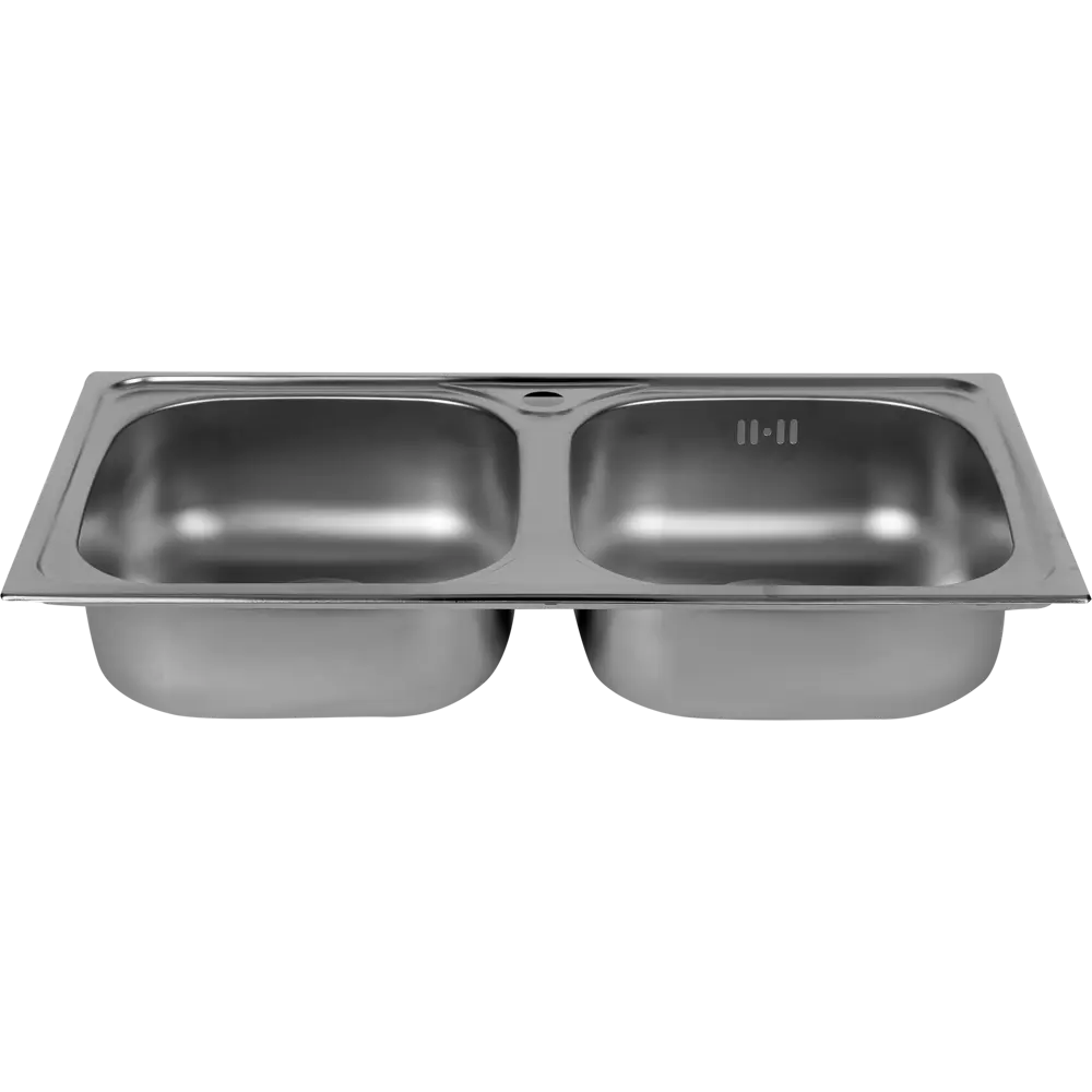 KROMRUS Двойная кухонная мойка 78×43,5 см с двумя чашами из нержавеющей стали 82261717 Мойка врезная STLM-0023485 - Вид №2