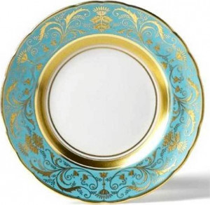 98529 Royal Crown Derby Тарелка обеденная 27см "Редженси, бирюзовый" Фарфор костяной