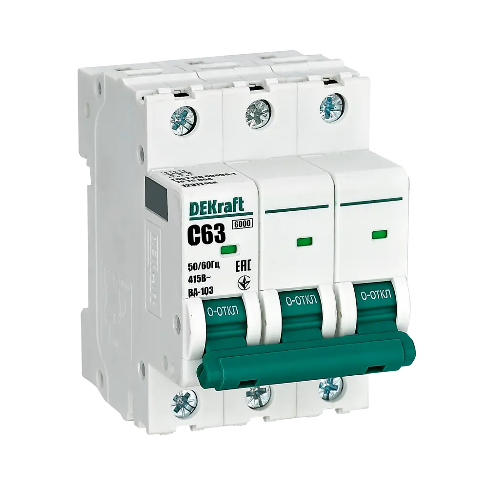 Автоматический выключатель DEKraft ВА-103 3P для защиты электросети 84509392 STLM-0050969