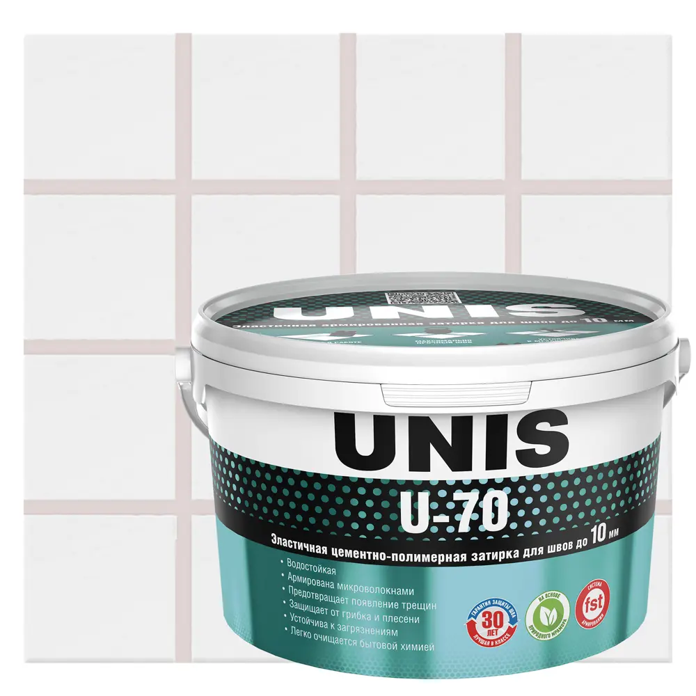 Затирка цементно-полимерная U-70 цвет жемчужно-серый 2 кг Unis STLM-2006121