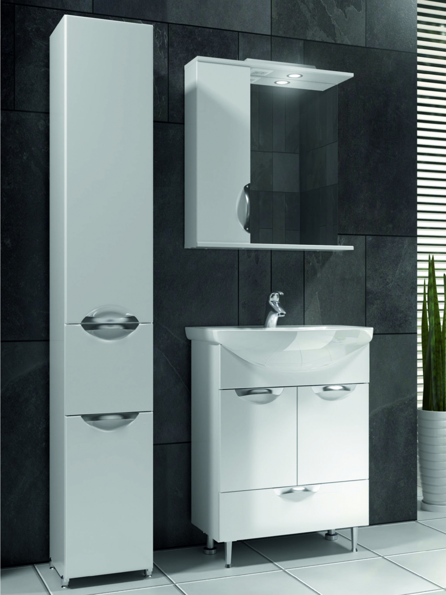 Тумба с раковиной Callao 650 (Балтика650⨉440⨉840 мм белый Santreyd sun-id-665252 - Вид №3