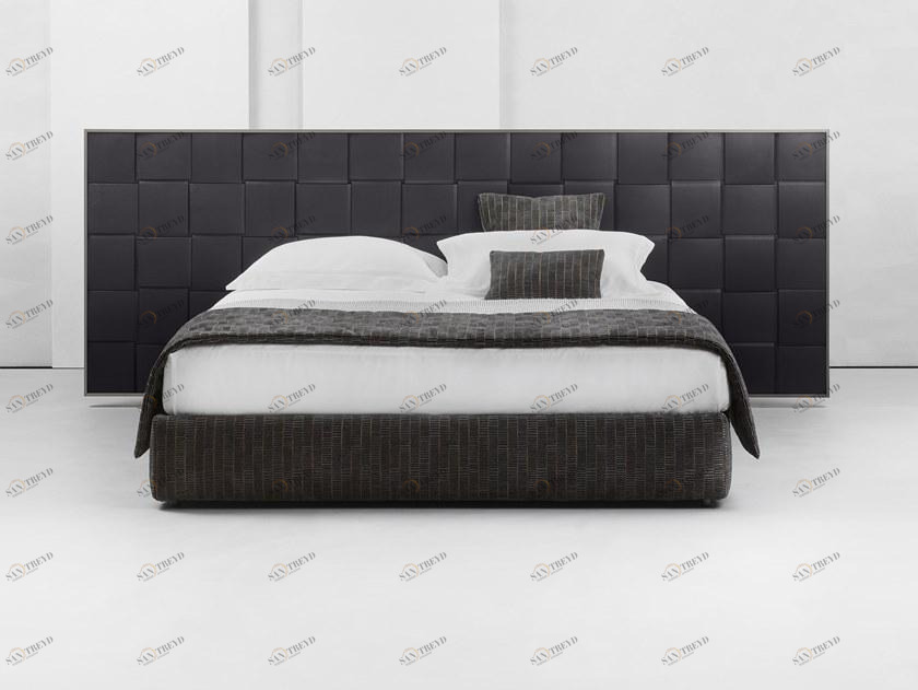 Flou Двуспальная кровать с деревянным реечным изголовьем sun-id-1413285