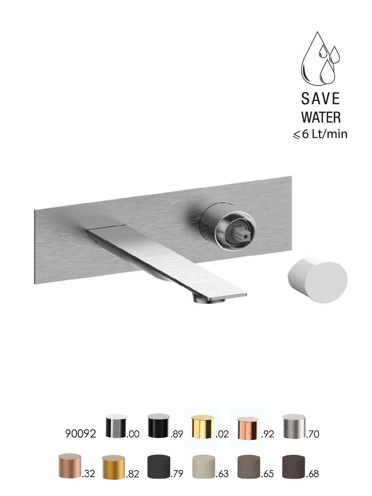 Однорычажный настенный смеситель для раковины без слива Rubinetterie Frattini Narciso S ARCH-00045233 - Вид №15