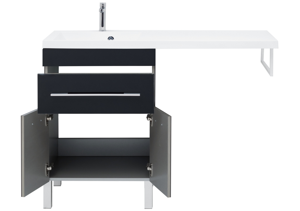 Тумба с раковиной Aquanet Верона 120 L черный (напольная, 1 ящик, 2 дверцы) 0018270500239565 - Вид №7