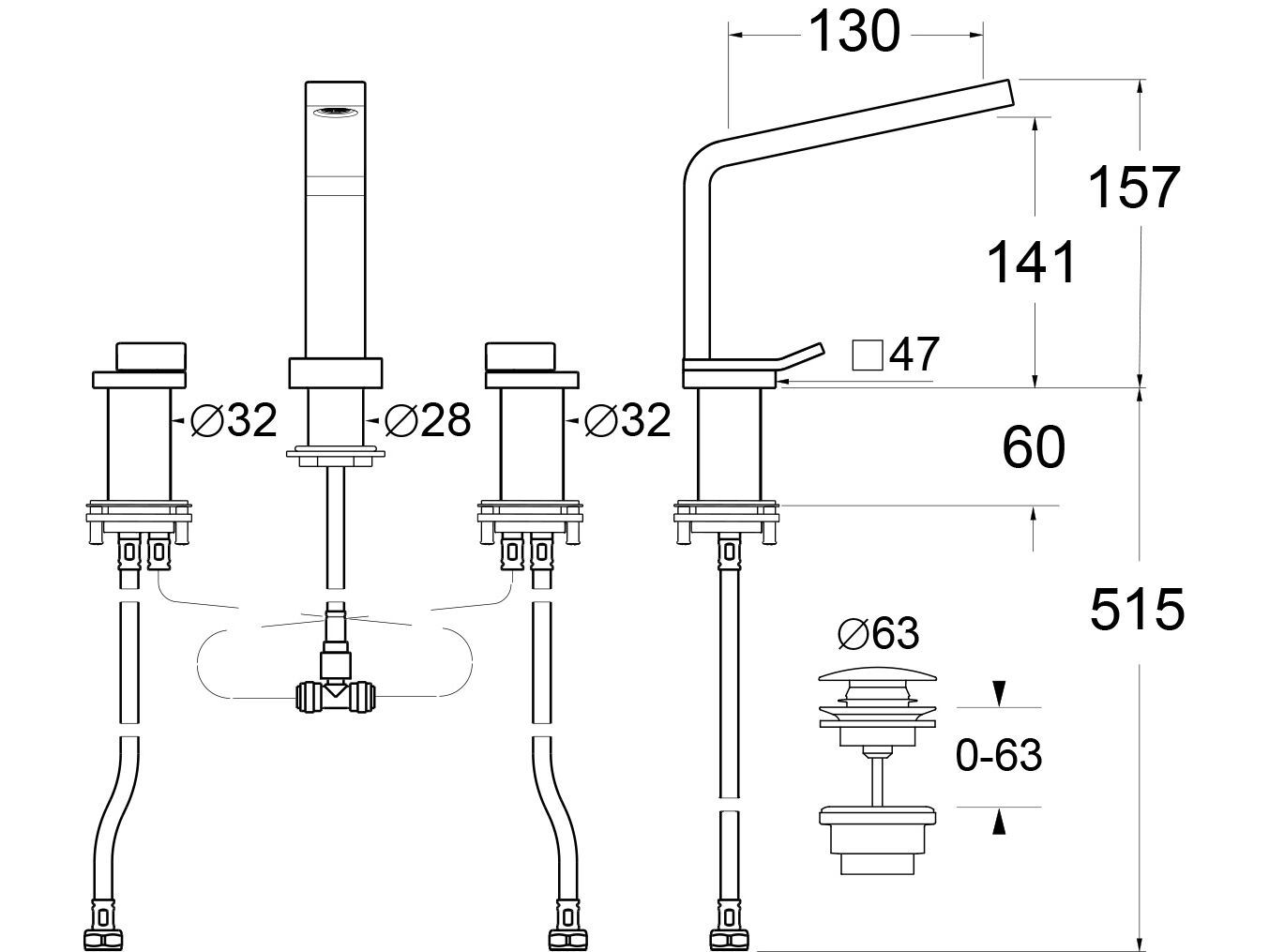 Смеситель для раковины с 3 отверстиями GUGLIELMI RUBINETTERIE Centanni ARCH-00115148 - Вид №2