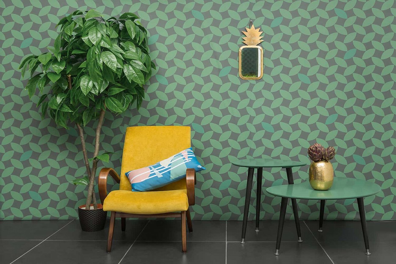 Кофейный столик с черными ножками бирюзовый "Капля" WOODI  00-3966494 Зеленый  - Вид №11