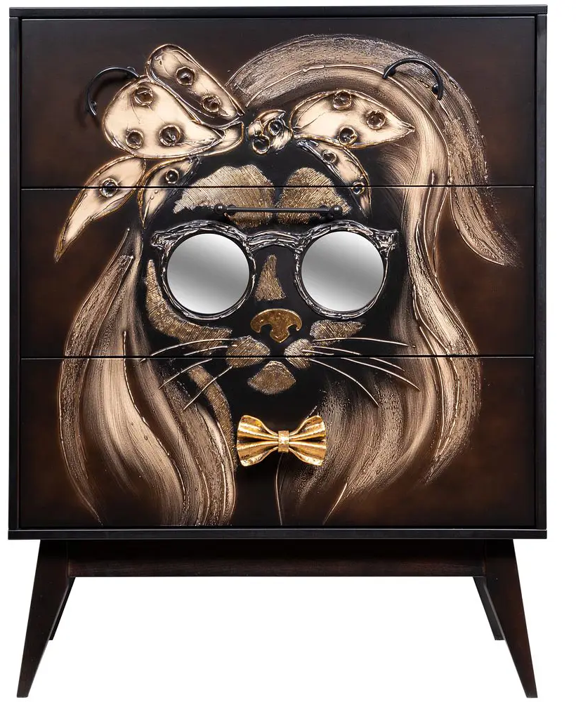 90226475 Комод Bogacho 84x109x51 см 3 ящика МДФ цвет коричневый 11648/коричневый STLM-1089727