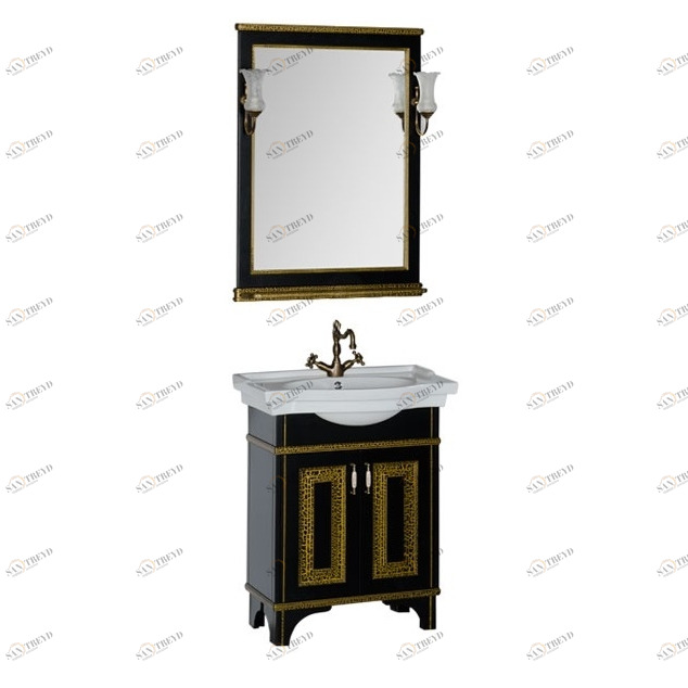 Комплект мебели Aquanet Валенса 70 черный краколет/золото 00180462