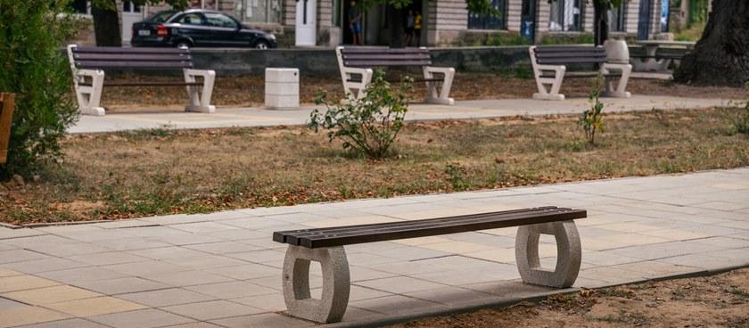 ENCHO ENCHEV - ETE Скамейка из бетона и дерева без спинки  143  - Вид №3