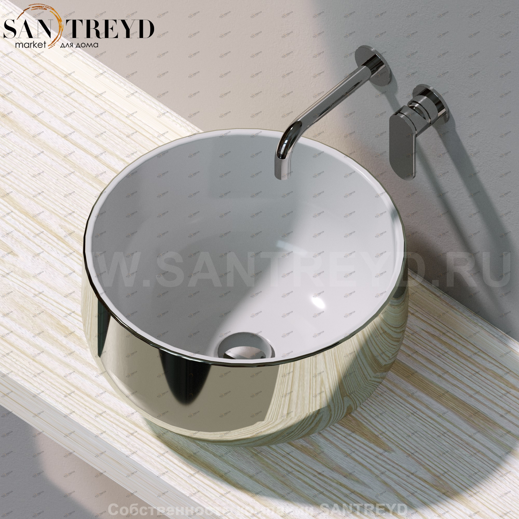 SD42LPLATINO Накладная раковина на столешницу  круглая Ceramica Flaminia Saltodacqua