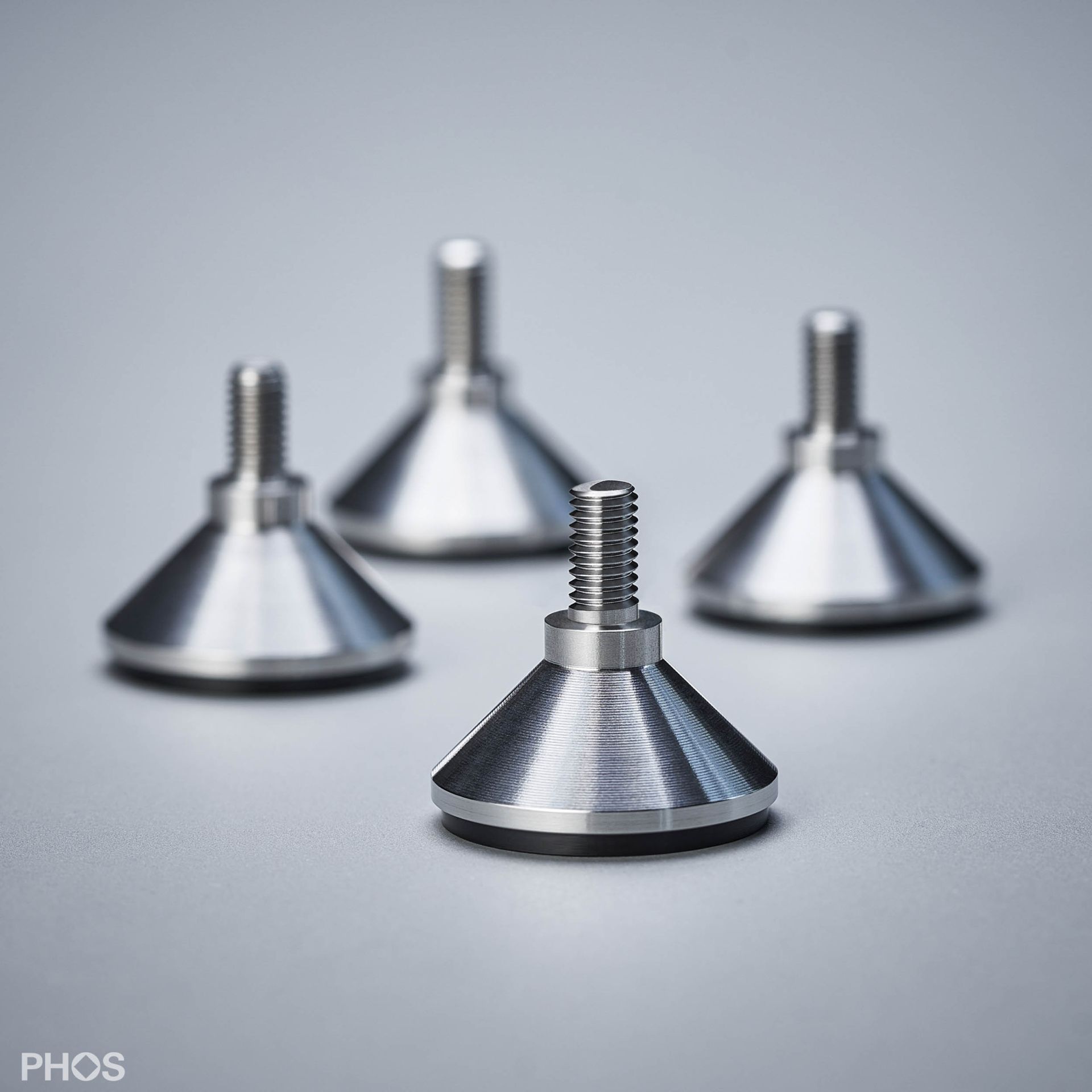 MF30-15Set4 4 шт. мебельные ножки, каждая ø3 см, высота 1,5 см, из массивной нержавеющей стали, матовая матовая PHOS 