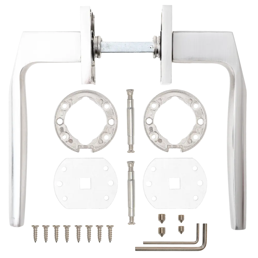 Дверная ручка на розетке Armex H-30131-A без запирания цвет никель STLM-2194697 - Вид №2