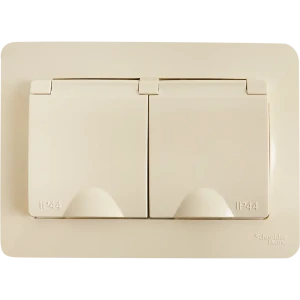 82454981 Розетка двойная встраиваемая Systeme Electric Blanca с заземлением цвет бежевый STLM-1447311