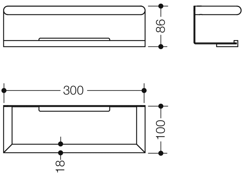 162.03.20060 душевая полка HEWI Ablagen  - Вид №1