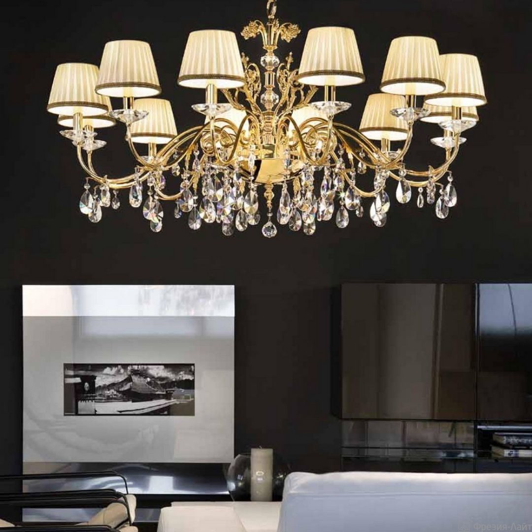 Masiero Primadonna 12 G03 cut crystal люстра подвесная 114560