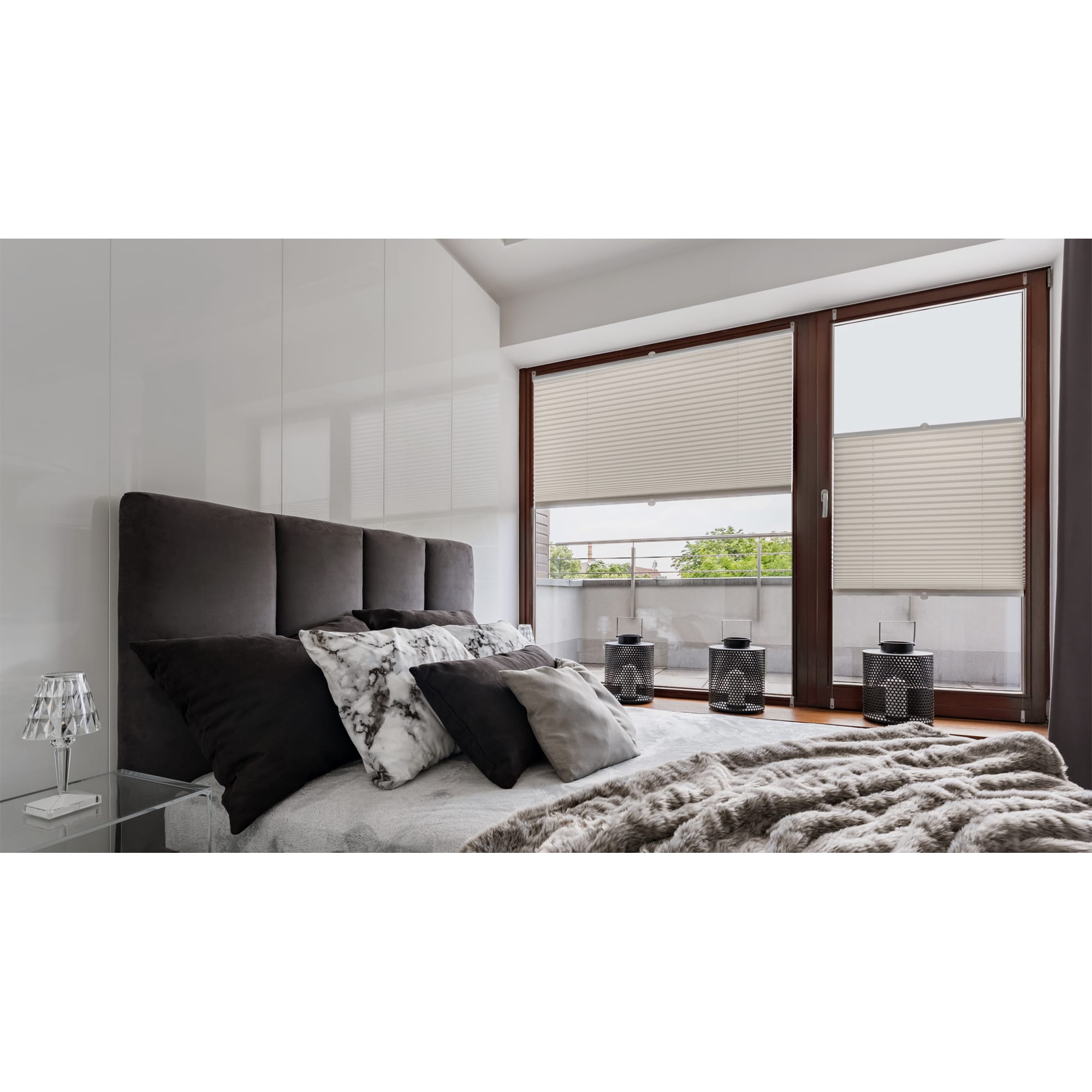 82057291 Штора плиссе «Плайн», 70х160 см, текстиль, цвет серый Santreyd  - Вид №4