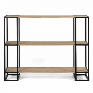 Стеллаж металлический черный, темный дуб Smolling 3 white INTELLIGENT DESIGN СТЕЛЛАЖИ SMOLLING 260796 Бежевый;черный
