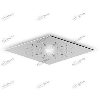 Z94155 Многофункциональная душевая система 170x170 мм, из нержавеющей стали, встроенная, с центральным белым светом и трансформатором. Требуется переключатель. Минимальный требуемый расход 5 л / мин. Zucchetti Isy 