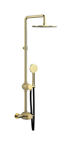 Душевая колонна с термостатом и душевым гарнитуром. WE ARE IB rx800ii Pale Gold Indoor Shower