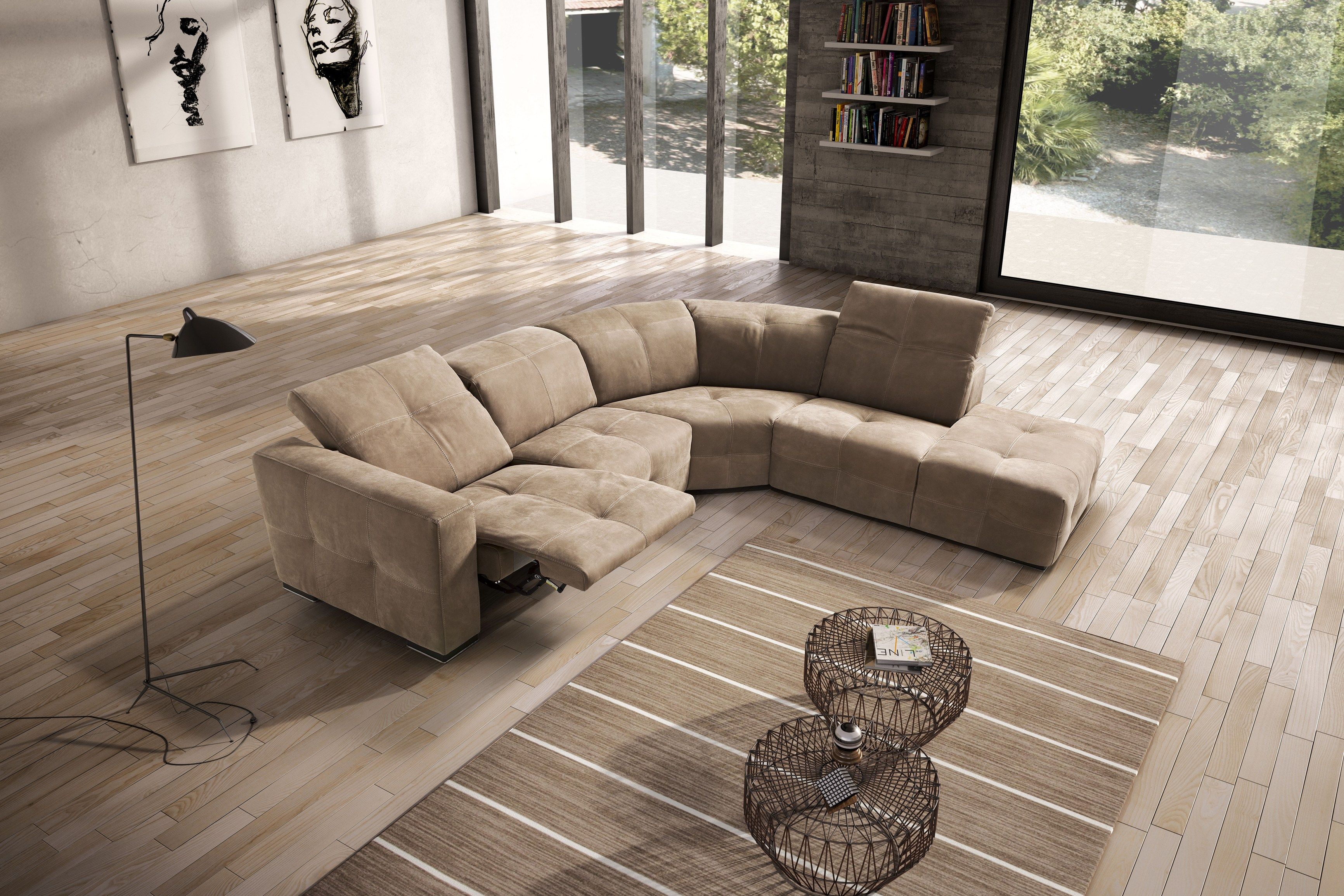 Кожаный угловой диван с электрическим движением Egoitaliano SAUVANNE ARCH-00071109 - Вид №4