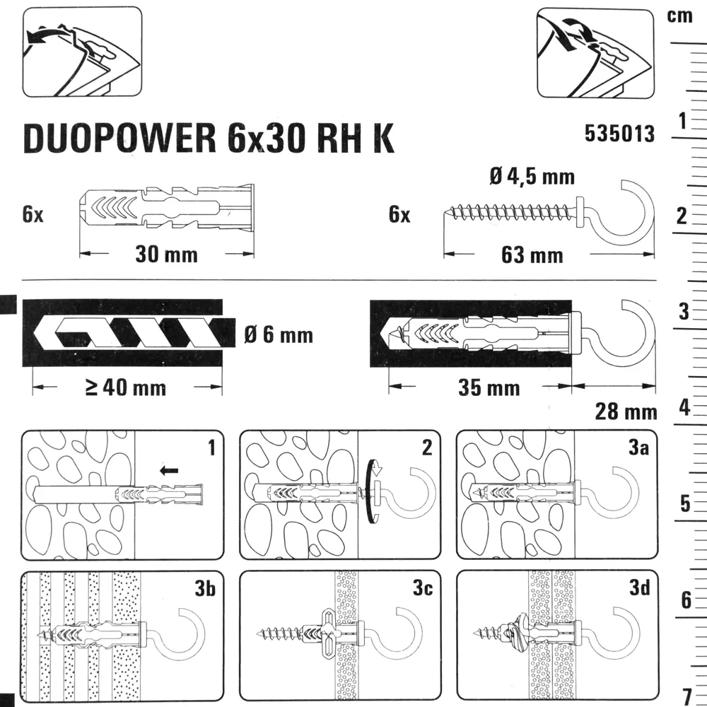 Дюбель для всех типов стен Duopower 6x30 мм полукольцо цвет серый/красный 6 шт. 81871898 STLM-2147054 FISCHER  - Вид №3