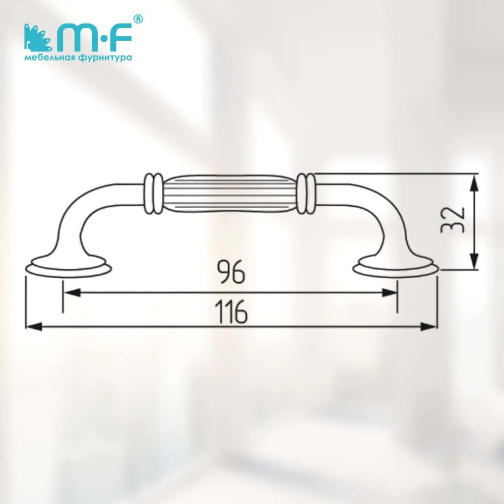 91736824 Ручка-скоба MF R84 96 мм черный STLM-1008638