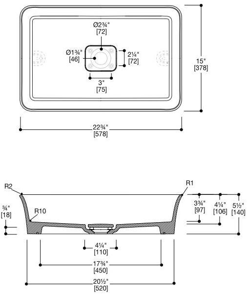 Sa0305n38 Накладная раковина на столешницу  овальная Blu Bathworks® Luna - Вид №4