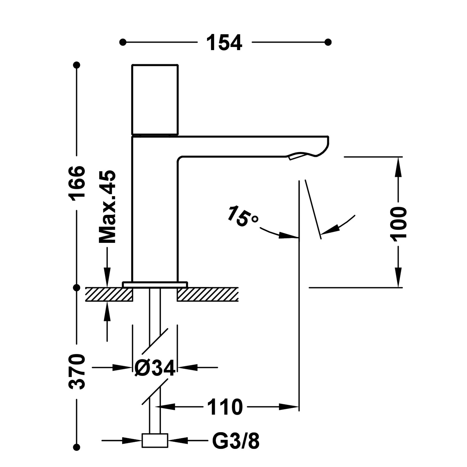 Кран для умывальника на чердаке с 1 выпуском воды-20050301 TRES  - Вид №1