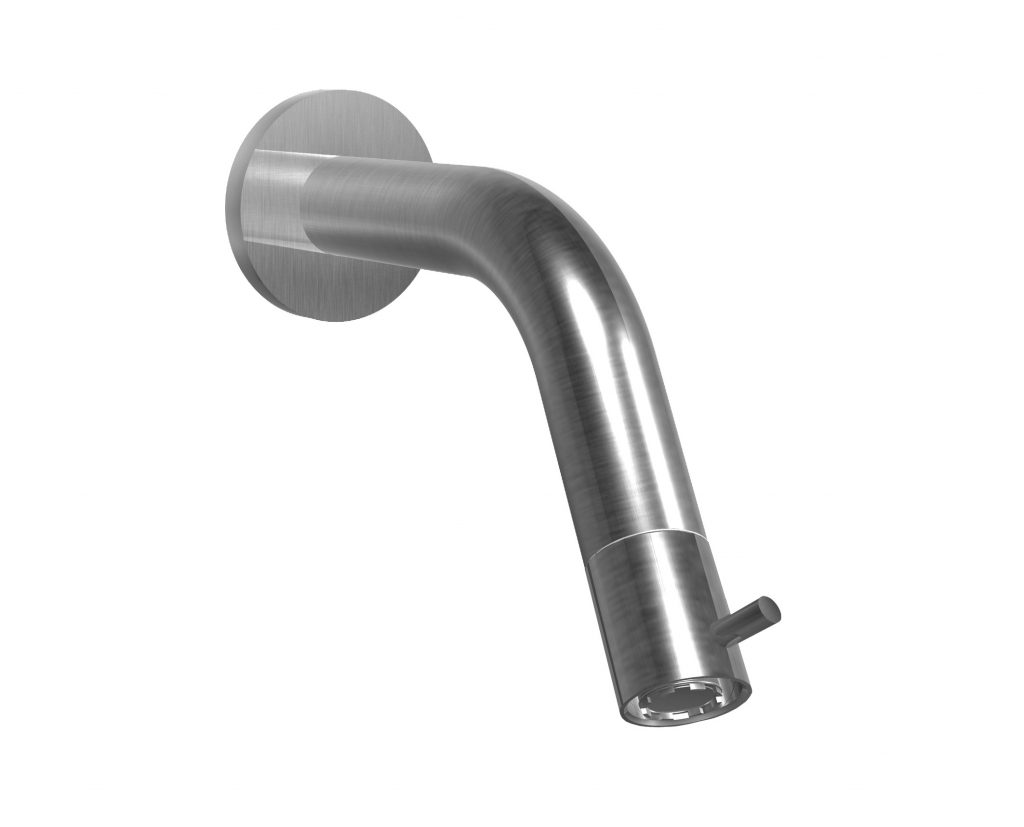 70538 / 0M Смеситель для раковины из матовой нержавеющей стали 316, 220 мм. с прогрессивным картриджем, помещенным в носик. Bongio Time2020 70538/0M