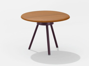 Окрашенный алюминиевый круглый журнальный столик с верхней частью Iroko