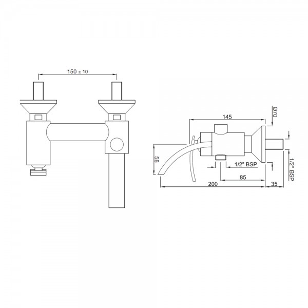 SIG-GRF-41119 Смеситель для ванны и душа Artize Signac Графит  - Вид №1