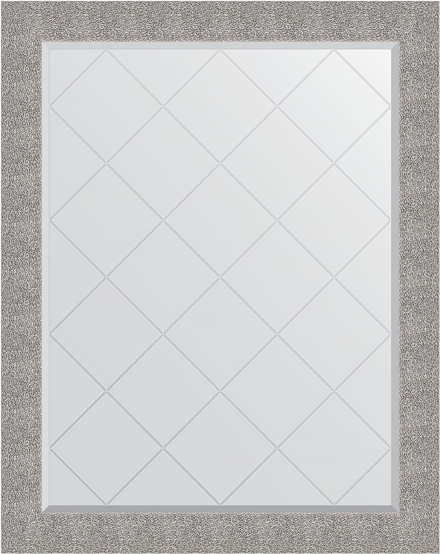 BY 4367 Зеркало с гравировкой в багетной раме - чеканка серебряная 90 mm EVOFORM Exclusive-G