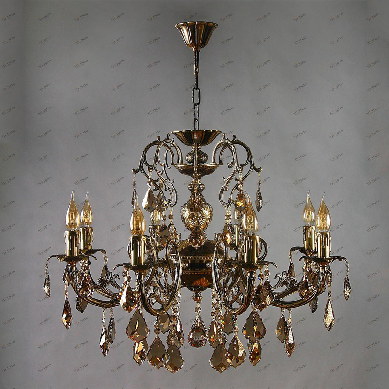 Подвесная люстра Ambiente Alicante 8888/8 PB Honey Leaf AMBIENTE ДИЗАЙНЕРСКИЕ, ALICANTE 181579 Бронза 