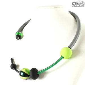 4655 ORIGINALMURANOGLASS Колье Персия - Зелёное - муранское стекло OMG 52 см