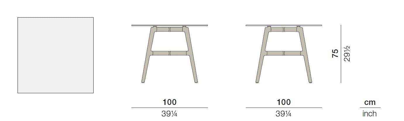 Квадратный садовый стол с тиковым верхом DEDON SEAX ARCH-00077002 - Вид №3