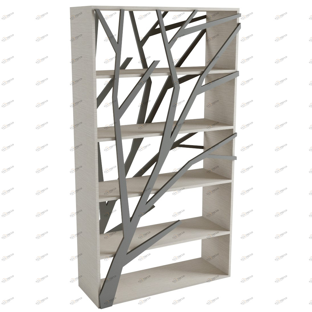 Стеллаж белый дизайнерский "Япония" от Odingeniy ODINGENIY  178433 Серый 