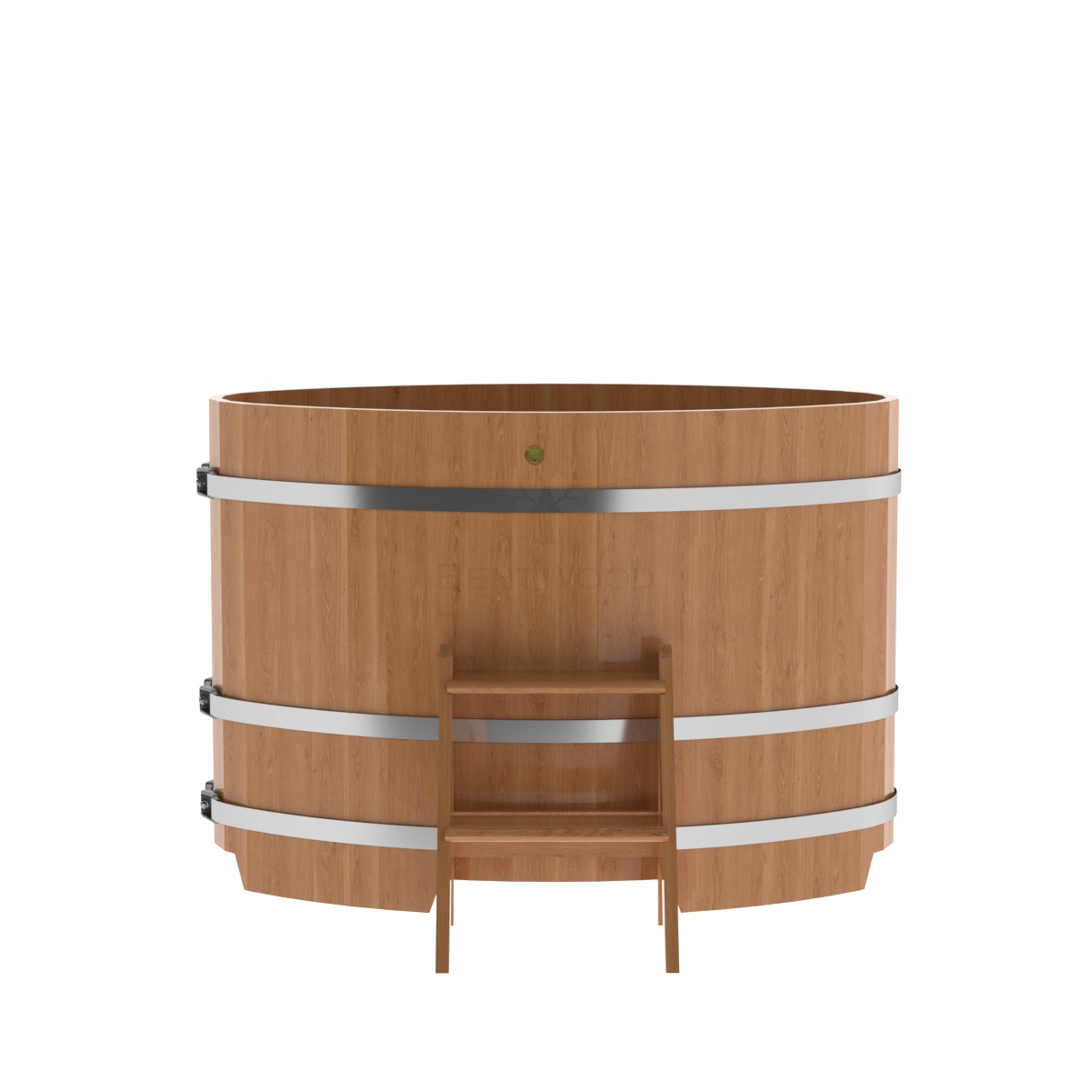 1271 Купель овальная из дуба 0,80х1,42х1,0 натуральная Alyarus  - Вид №3