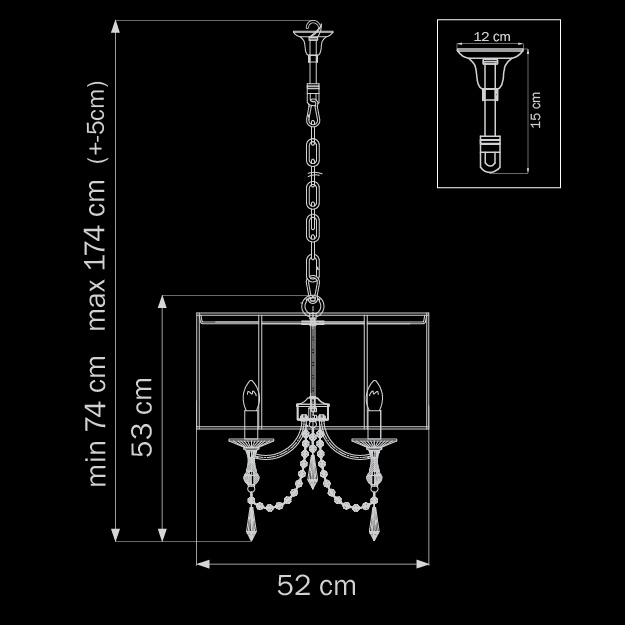 Подвесная люстра Lightstar Paralume 725037 LIGHTSTAR PARALUME 058105 Черный  - Вид №1