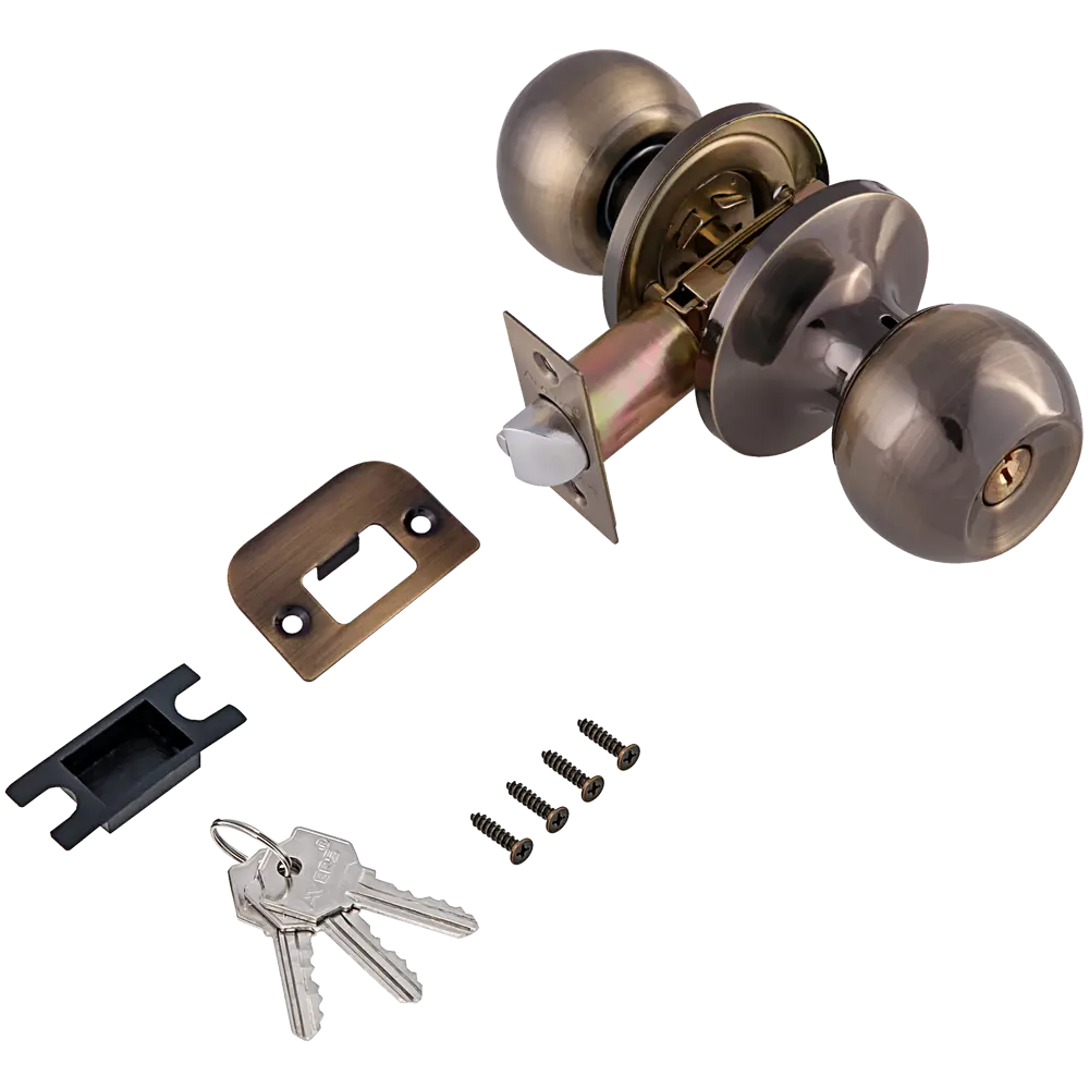 Дверная ручка-кноб AVERS с ключом и фиксатором в бронзовом исполнении 82001624 STLM-0016915 - Вид №1