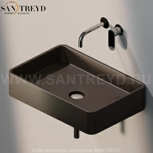 MWL607006 Подвесная раковина настенная прямоугольная Ceramica Flaminia Miniwash черная