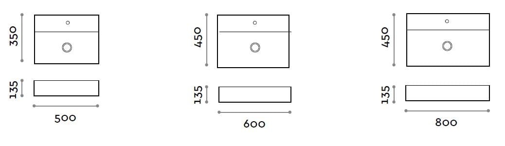 Керамический одиночный подвесной умывальник FIT INTERIORS BLOCK ARCH-00113745 - Вид №2