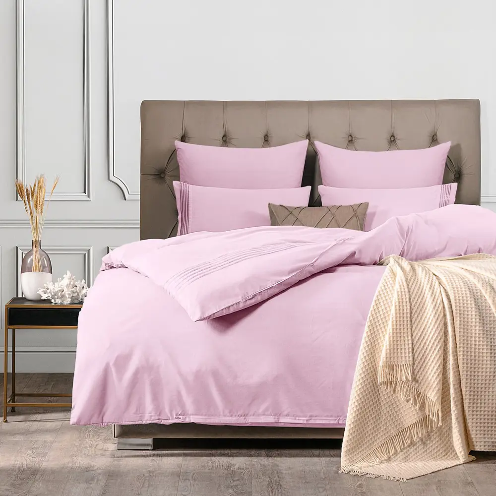 91597080 Комплект постельного белья Sleep ix Миоко pva942039, евро, сатин, розовый STLM-1069910