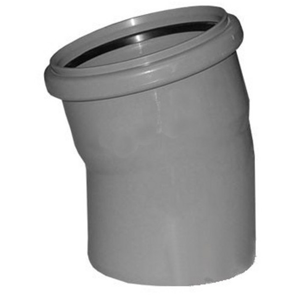 Отвод ПВХ канализационная D50мм 15 градусов Политек 6309 - Вид №1