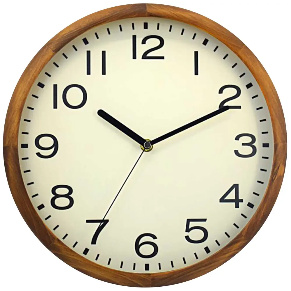 Часы настенные Apeyron Nature круглые пластик цвет коричневый бесшумные ø30 см Часы открытого типа с корпусом под дерево STLM-2022708