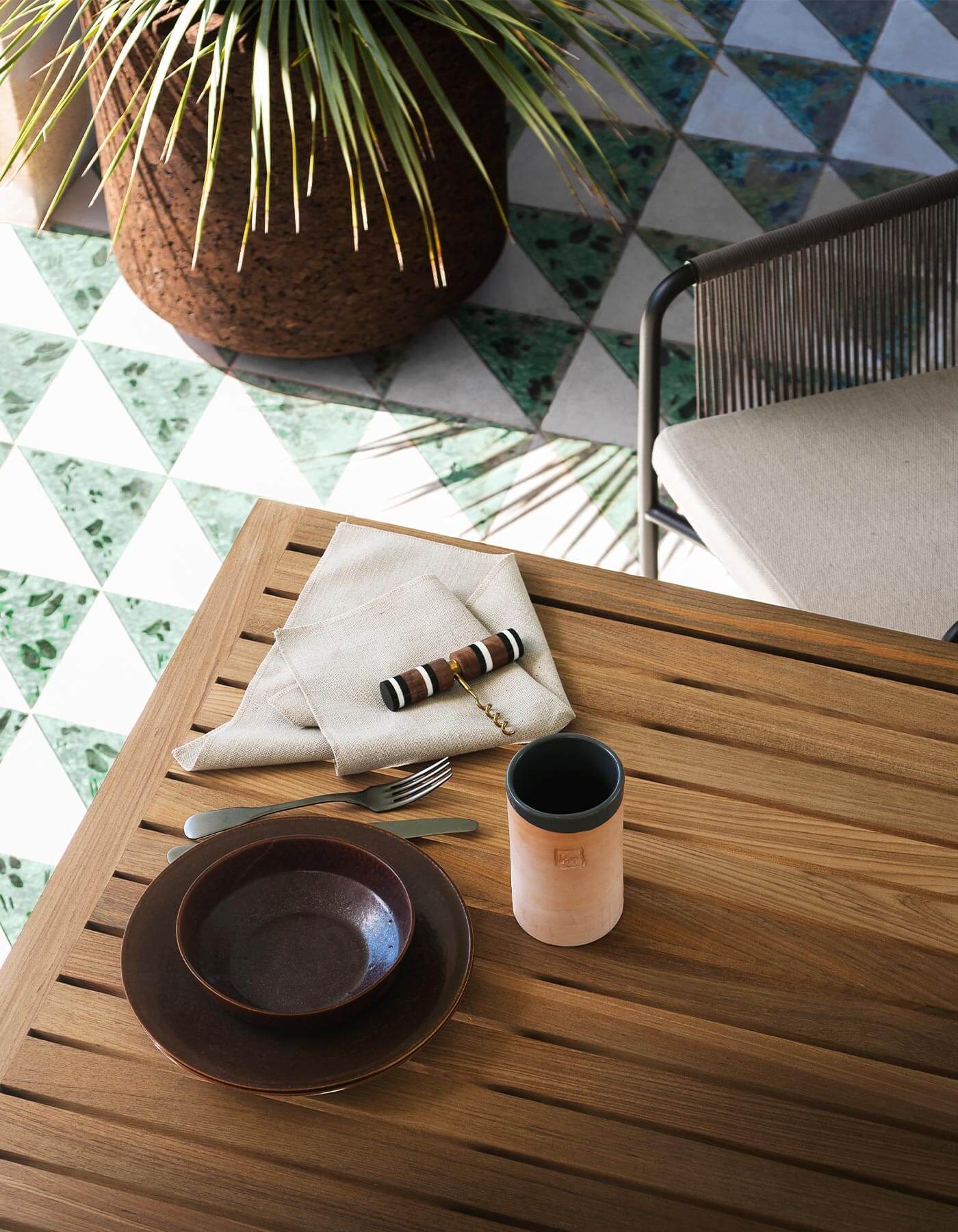 Высокий квадратный стол из тикового дерева RODA ARCH-00096723 - Вид №1